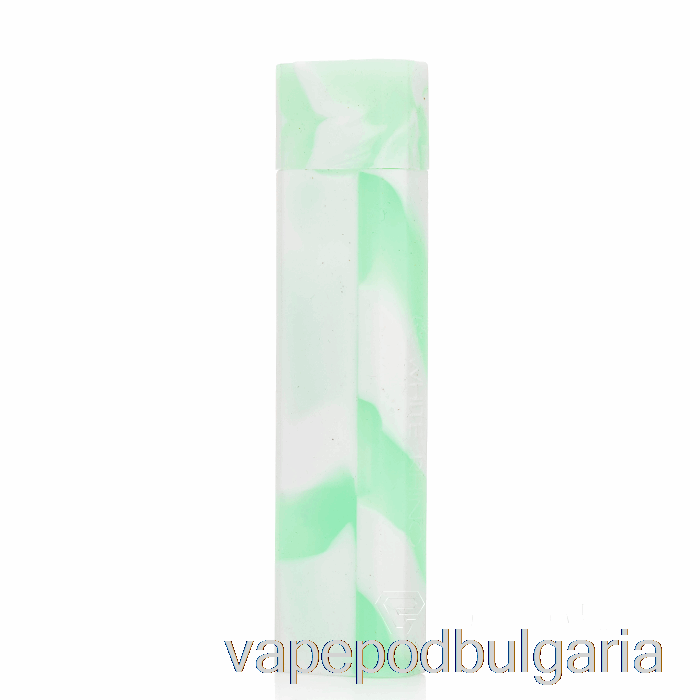 Vape 10000 Дръпки White Rhino Silicone Dab Out [quartz] Mint White (uv Glow)